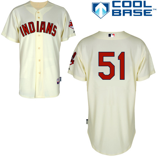 Scott Barnes #51 MLB Jersey-Cleveland Indians Men's Authentic Alternate 2 White Cool Base Baseball Jersey